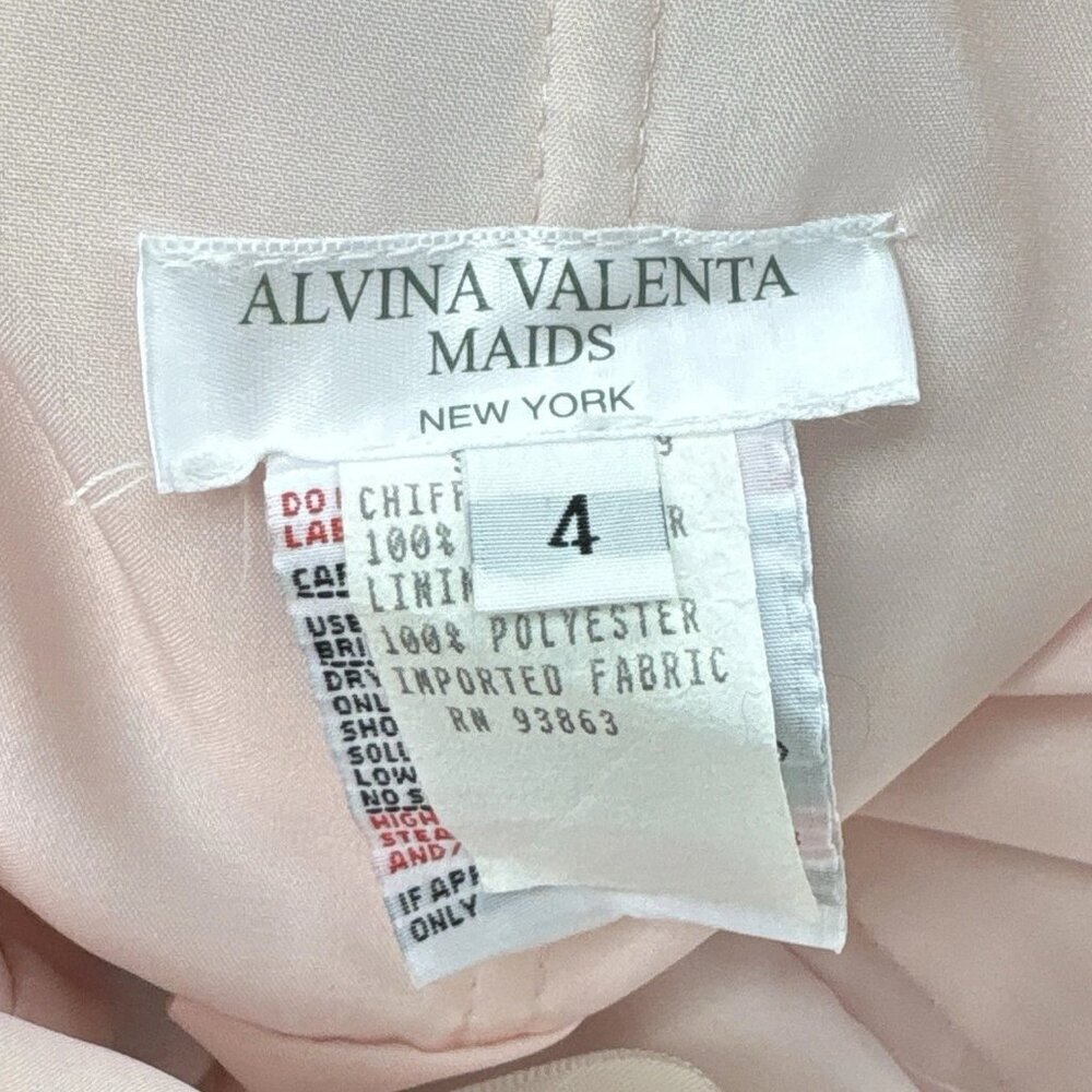 Alvina Valenta Bridesmaids Ruched Chiffon Shimmer Dress Gown Gray Pink Size 4 - Picture 8 of 9